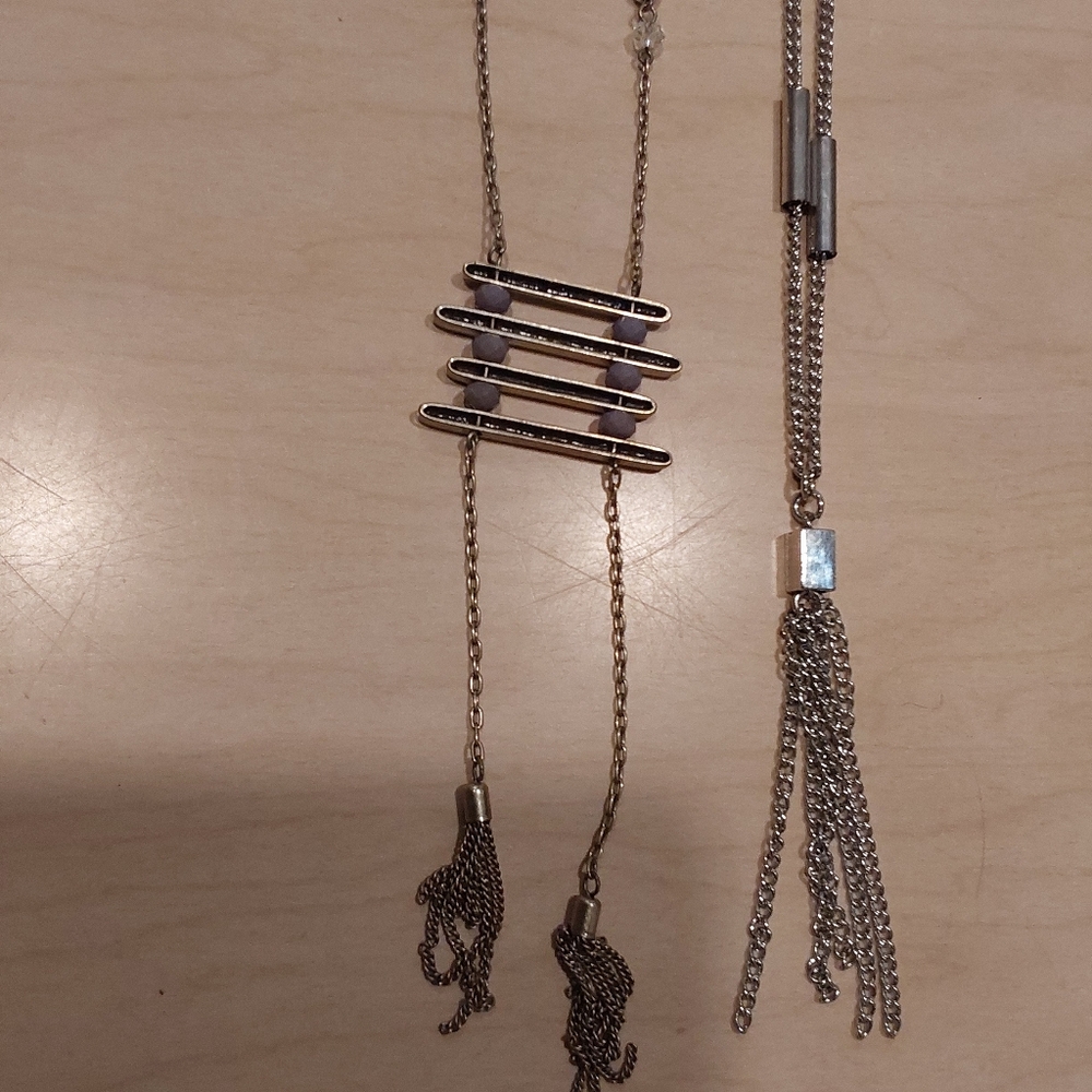 Set Of 2 Silver & Gold Necklaces - Picture 2 of 2